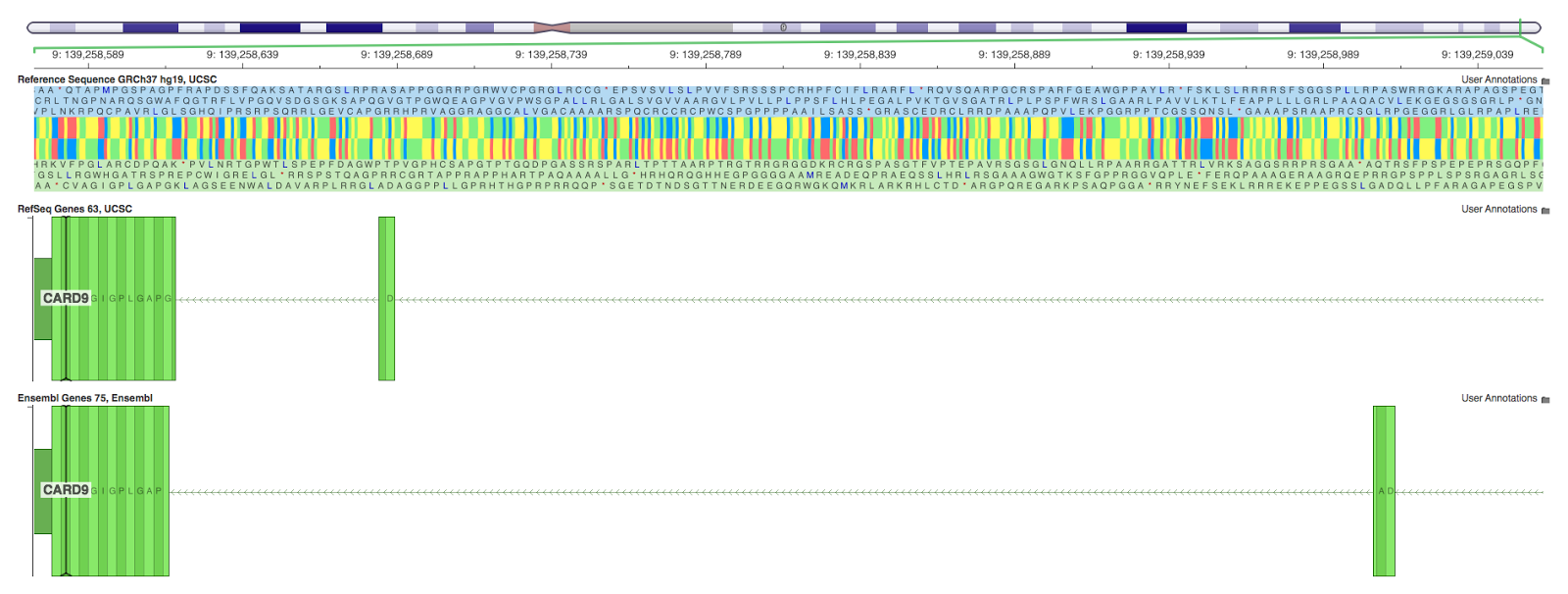Genomebrowse viewer on BLAT/Ensembl placement