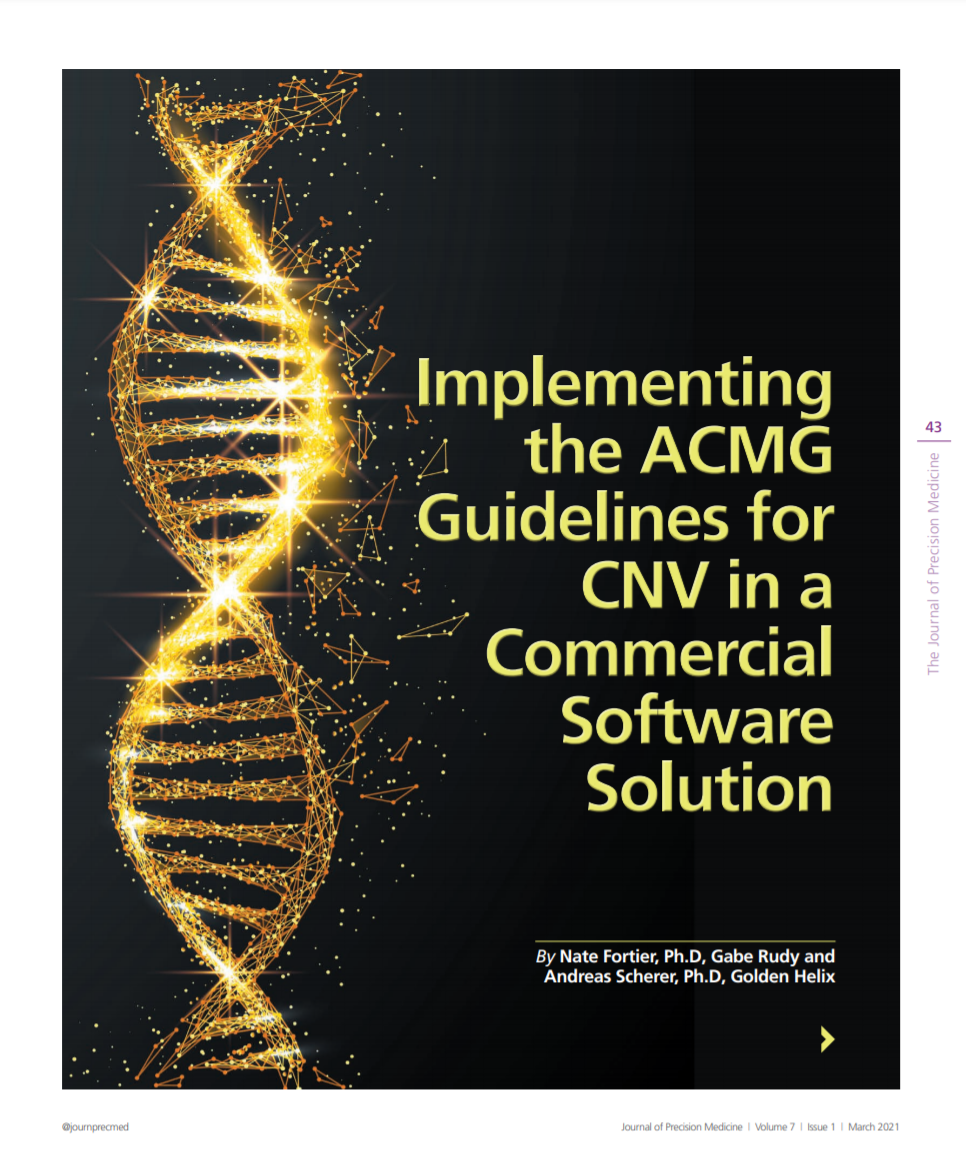 Featured in The Journal of Precision Medicine: Implementing the ACMG Guidelines for CNV in a Commercial Software Solution