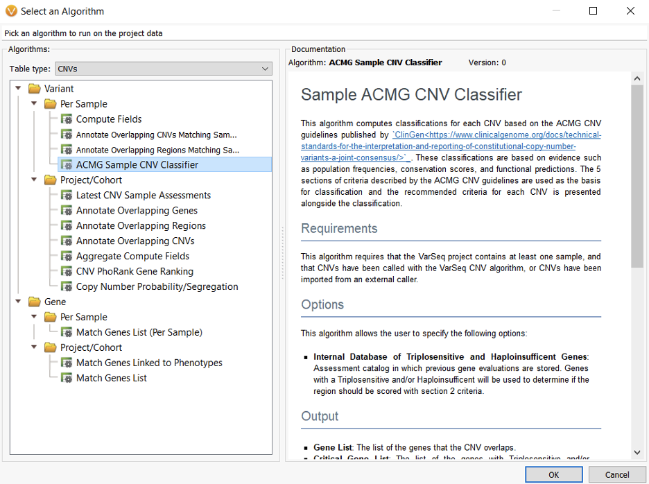  ACMG CNV Classifier algorithm.