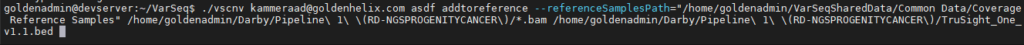VSCNV commands to build the reference samples.