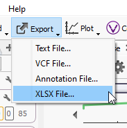 The export button in VarSeq. 