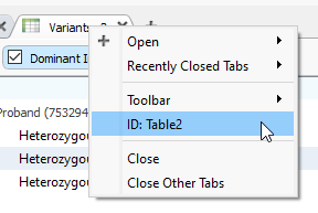 Figure 4A: Renaming the Variant Table.