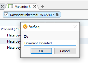 Figure 4B: Renaming the Variant Table, continued.