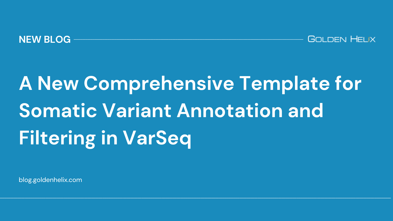 A New Comprehensive Template for Somatic Variant Annotation and Filtering in VarSeq
