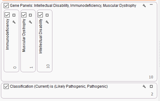 Figure 3: Workflow to isolate Muscular Dystrophy-associated variants using gene panels.